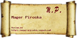 Mager Piroska névjegykártya